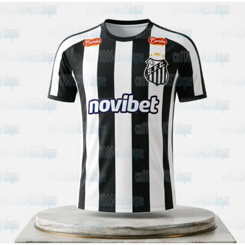2026 Santos FC Fan Jersey Family Style Outdoor Sports 3D Printed T-shirt Breathable Quick Drying Short Sleeved T-shirt