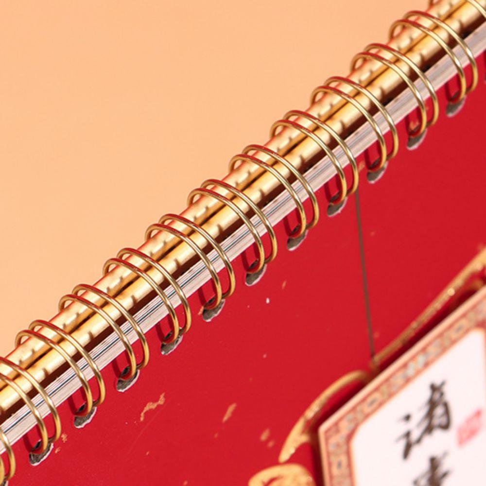 Chinese Traditional Year of The Snake Calendar Red Hot Stamping Daily Planner Calendar  Office