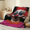 Killer Klowns Outer Space Print Flannel Blanket, High quality Comfortable for All Seasons, Home Decor, Warmth and Comfort, Perfect for Christmas Gifts