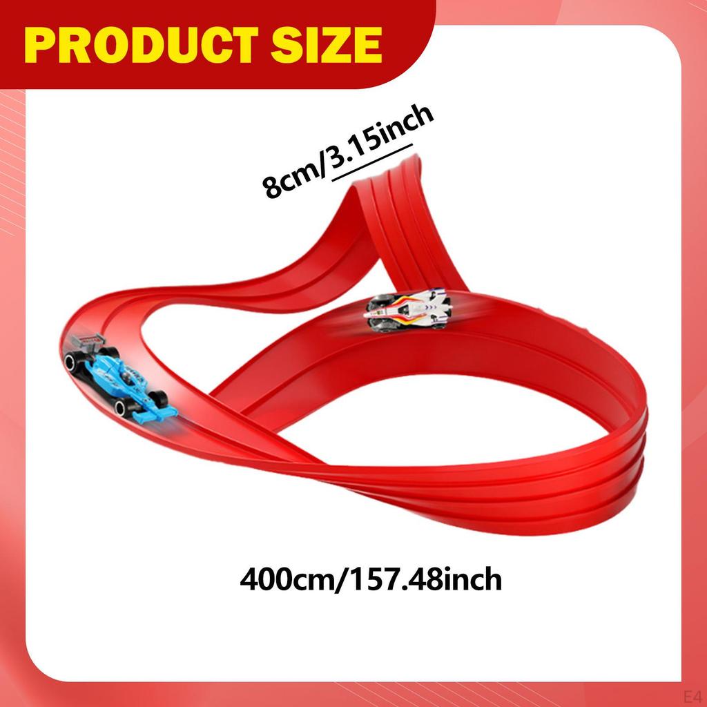 Flexible Ramp with Suction Cups for Toy Cars, Versatile Starter Kit, DIY Race Track Christmas,