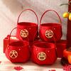 4Pcs Handle Chinese Wedding Candy Bag Big Red Wedding Candy Gift Boxs  Marriage Supplies
