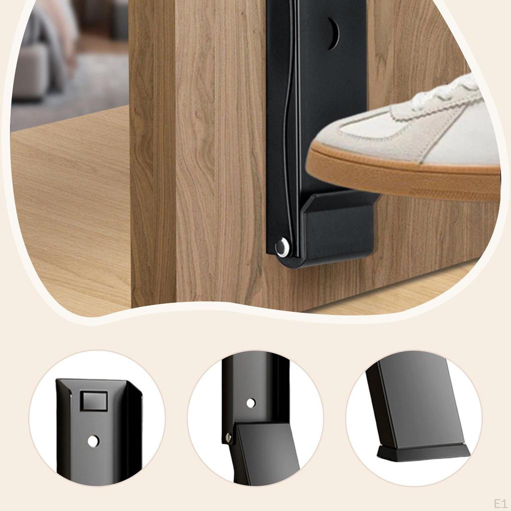 Напольный стопор для двери с откидным механизмом Легкий Без сверления Черный Сверхпрочный для улицы и помещения