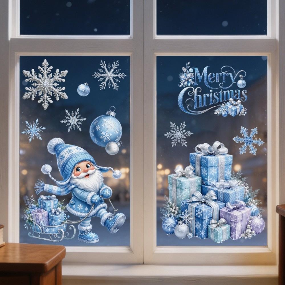 Removable Static Glass Window Sticker Waterproof Xmas Party Door Stickers Festive Decorations