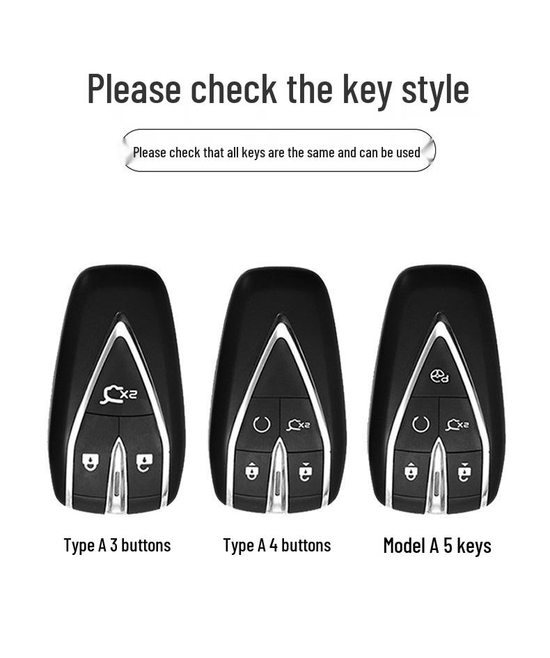 Changan Qiyuan A05/A06/A07 Key Cover - Q05 125MAX Remote Metal Shell with Leather Snap Button