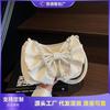 Summer Hot Sale Niche Design Bow Underarm Small Bag Women's Casual Texture Shoulder Messenger Bag
