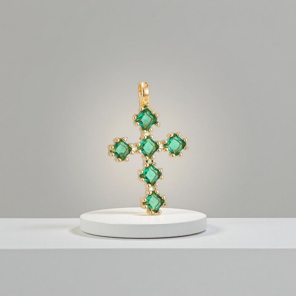 Изысканный кулон с натуральным камнем месяца, покрытый золотом