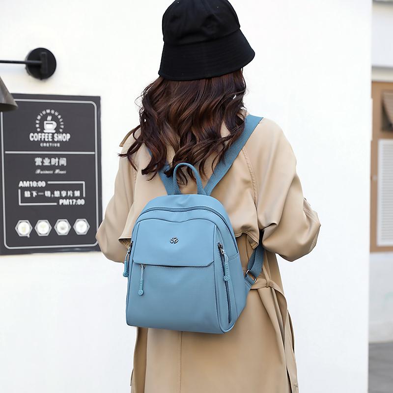 Женский рюкзак с несколькими карманами, большой вместимости, однотонный, легкий, студенческий, дорожная сумка