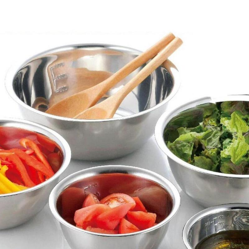 Bowl Mixing Bowls Stainless Steel (Set of 5) Household Nesting Whisking Bowls Kitchen Salad Food Baking Supplies Storage Container