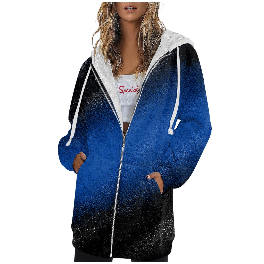 Женская осенне-зимняя модная толстовка с капюшоном на молнии с длинным рукавом, пуловер, спортивные рубашки для тренировок, повседневные топы с принтом и карманами