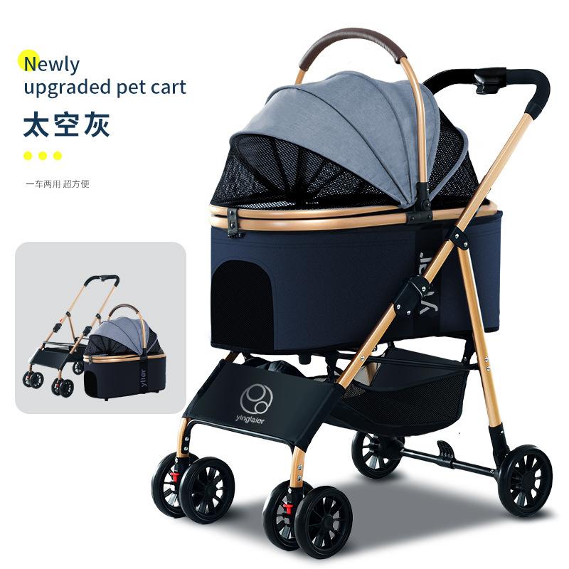 Тележка для животных, легкая, складная, для прогулок с собакой, для маленьких и средних собак, для кошек, коляска для домашних животных, коляска для кошек