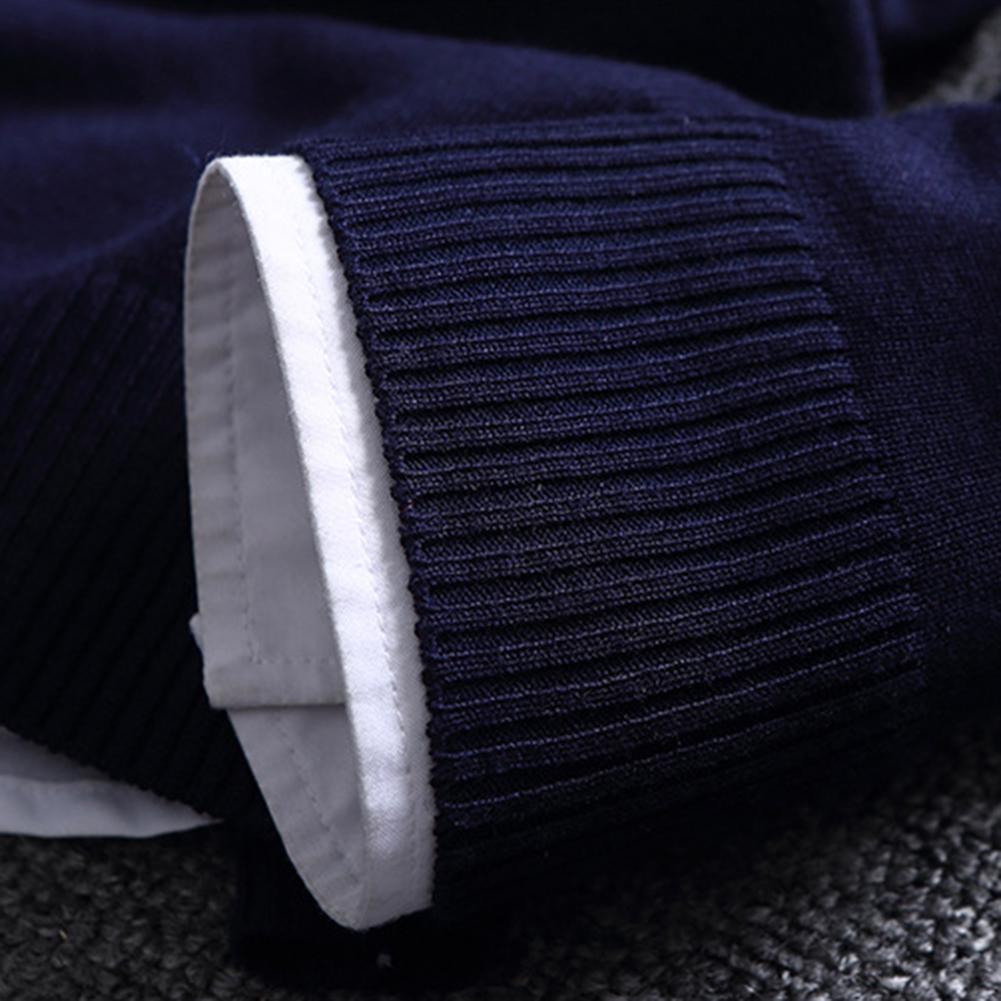 Осень-зима мужской полосатый свитер пуловер цветной блок пэчворк O-образный вырез длинный рукав вязаный свитер верхняя теплая мужская одежда блузка