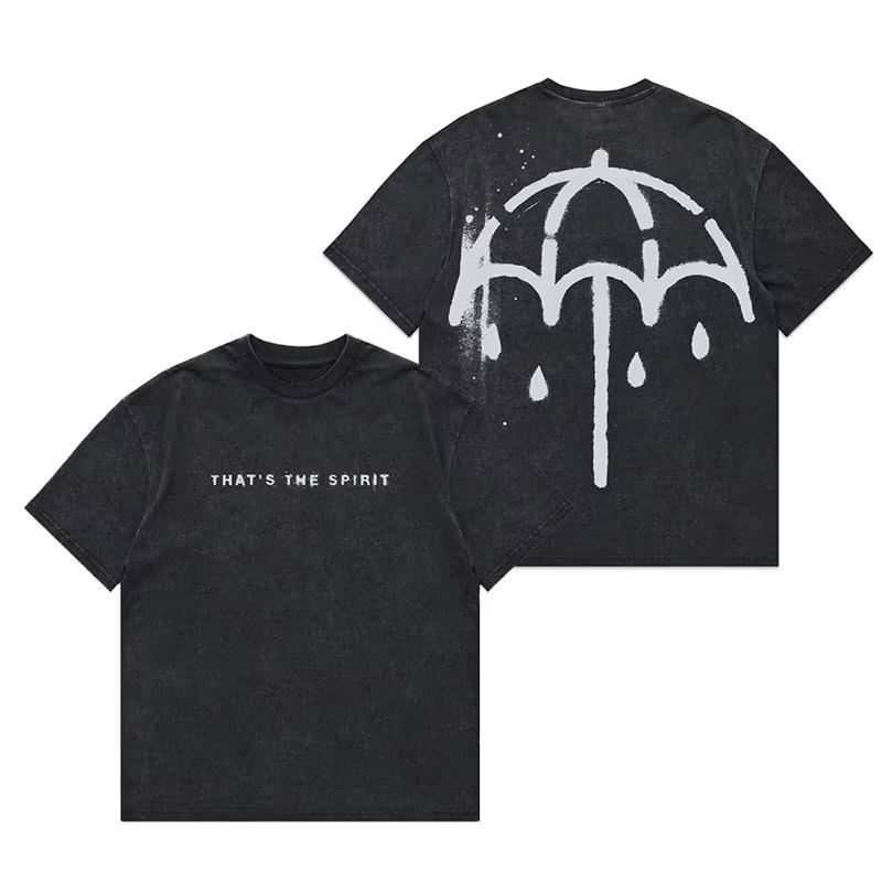 Аниме Метал-группа Bring Me The Horizon Графическая Футболка Хлопковая Футболка Мужчины Женщины Лето Повседневная Оверсайз Уличная Одежда Топы с Коротким Рукавом