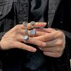 Steel Birthday Gift Hexagon Star Fashion Jewelry Korean Style Ring Vintage Ring Men Ring Set