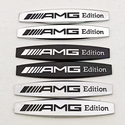2pcs 3D Metal Car Styling Logo AMG Edition Badge Side Fender Both Emblem Sticker Decals For Mercedes Benz AMG Auto Accessories ZX1