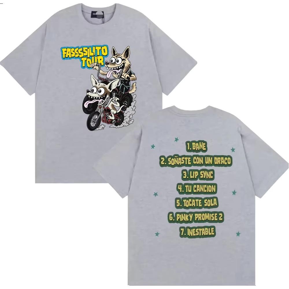 La Panter Lucho Rk Ta Facil 2026 New Album T Shirts Fassssilito Tour Tshirt Men Women Fashion Hip Hop Casual Oversized Tshirts