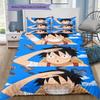 One Piece Monkey D Luffy Pattern Bedding Quilt Set Quilt Cover Pillowcase Home Birthday Gift(1 * duvet cover + 2 * pillowcase, without core)