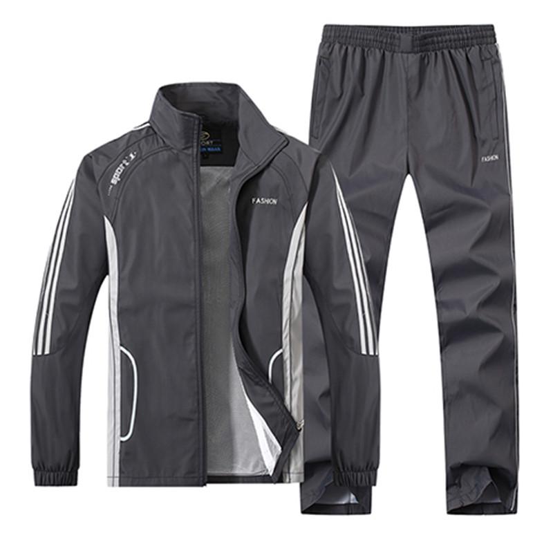 Men 'S Set Spring Autumn Men Sportswear Two Piece Set Sporting Suit Jacket +Pant Sweatsuit
