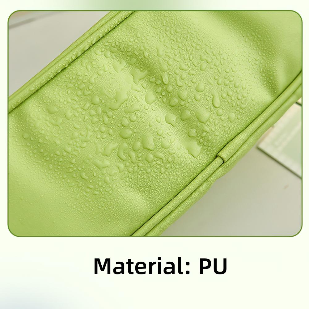 Двухуровневая сумка-карандаш, чехол для ручки, авокадо, зеленый, кремовый, белый, из искусственной кожи, сумка для хранения канцелярских принадлежностей, макияжа, путешествий