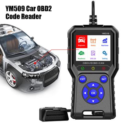 Сканер OBD 2 для двигателя ODB2 Считыватель кодов Диагностический инструмент для автомобиля Стирание кодов ошибок Многоязычный сканер OBD2 YM509