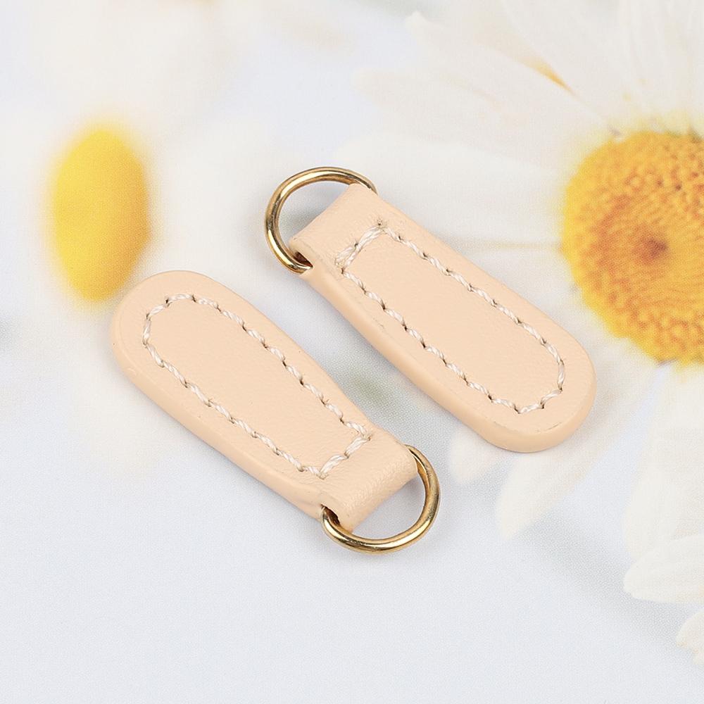 5pcs Genuine Leather Zipper Zip Puller Head for Backpack Zipper Buckle Pendant Pull Tab DIY Sewing Clothing Bag Accessories
