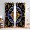 Полиэстер Затемняющие Занавески Окна Для Гостиной, Спальни, Домашнего Декора, Дешевые, Современный Роскошный Бренд, Черный и Золотой,
