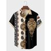 Retro African Style Men's Retro Ethnic Tribal Short Sleeved Shirt Top, Fashionable Casual Vacation Street Wear Men's Shirt