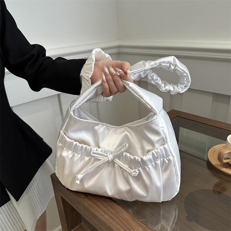 Модная нежная плиссированная сумка через плечо женская весенняя универсальная сумка подмышкой