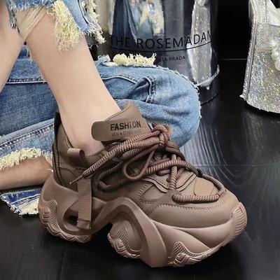 ~ Легкие кроссовки на платформе для женщин 2024 новая весна увеличение роста универсальные повседневные модные спортивные женские туфли дышащие