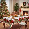 Christmas Table Cloth, Light Luxury And Retro, Flower And Bird Printing, Waterproof And Oil-Proof Leave-In, Christmas Table Decoration