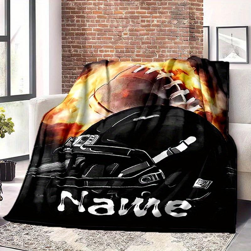 Rugby Theme Customize Your Name Blanket Warm Comfortable And Soft Blankets Are Suitable For Home Lunch Break Blanket Office Sofa Sofa Gift To