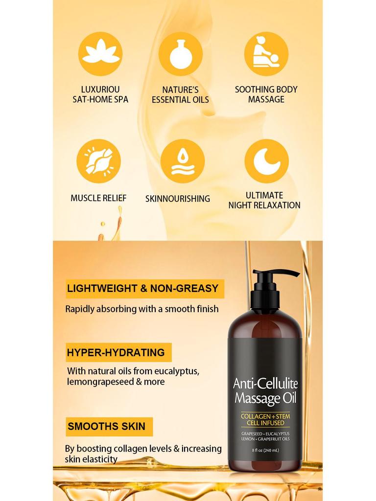 Популярное трансграничное увлажняющее массажное масло против целлюлита: Мягкий и не раздражающий для кожи