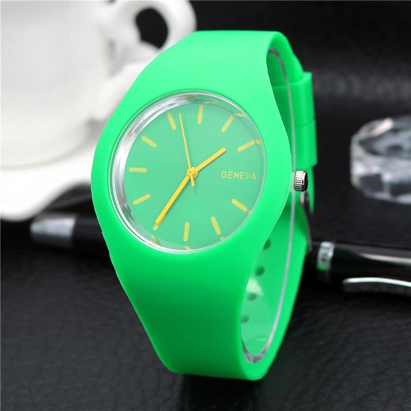 Силиконовые часы Fashion Jelly Candy Geneva Мужские часы Женские часы Кварцевые ультратонкие часы