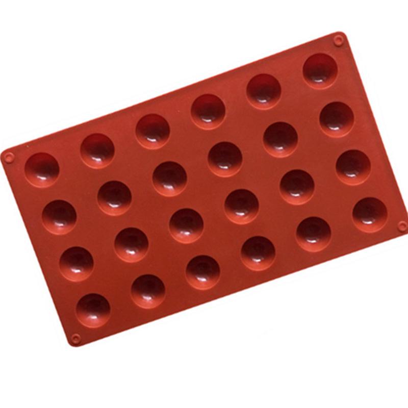 Baking Mold 24 with 3D Semicircular Chocolate Mold DIY Silicone Ice Jelly Mousse Mold Soap