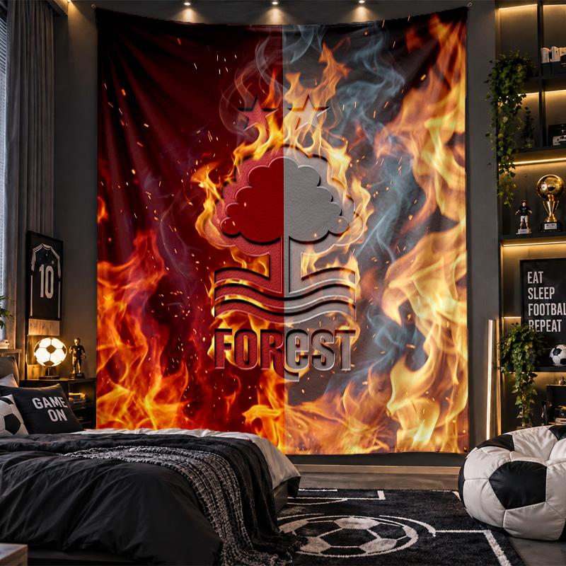 Wall Hanging Tapestry Nottingham Forest Football Print Cloth for Living Room Bedroom Home Decor