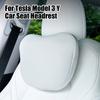 For Tesla Model 3 Y Flocking/Leather Car Seat Neck Pillow Soft Memory Neck Pillow High-Quality Headrest Lumbar