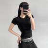 Классическая простая однотонная одежда для фитнеса, тонкие, быстросохнущие, влагоотводящие спортивные топы, женская одежда для йоги, футболки с коротким рукавом