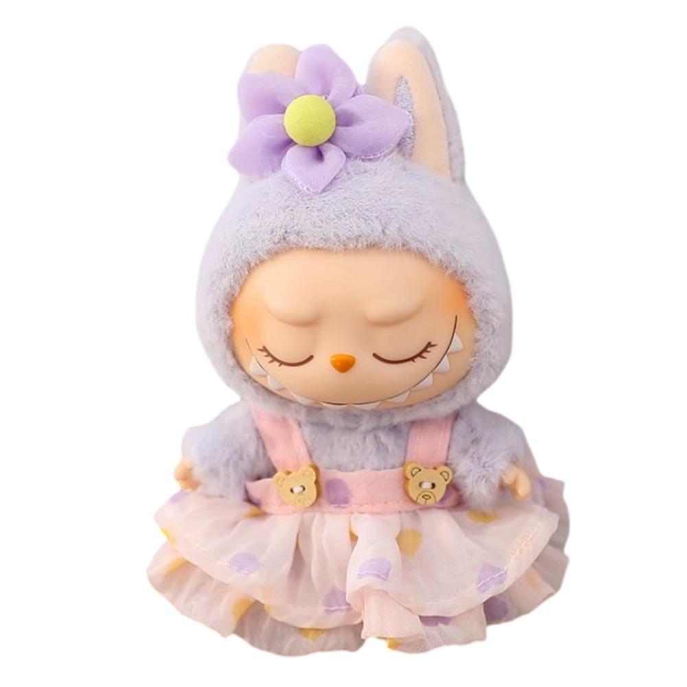 Мини-наряд для куклы Мягкий вязаный костюм-свитер с подвеской в виде камеры и обуви Комплект юбок Платье с кавайным мишкой для куклы 15-17 см