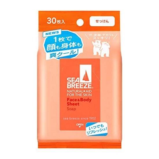 SEABREEZE Мыло-салфетка для лица и тела Аромат морского бриза 30 шт.