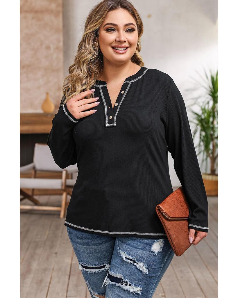 Azura Exchange Контрастный рубчатый топ-хенли