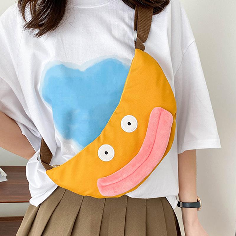 Ленивый Барашек с той же сумкой через плечо Милый Утка с большим ртом Маленькая желтая сумка Девушка Смешная наплечная сумка Досуг Сумка-пельмень Нагрудная сумка