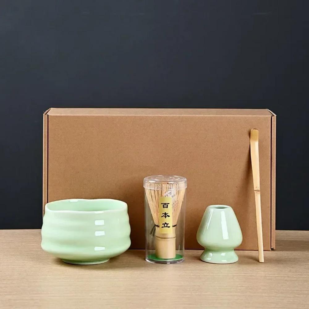 4/6 шт. Набор для чая матча ручной работы для дома, легко чистить, подставка для инструментов, миска, венчик, ложка, подарок, церемония, традиционные японские аксессуары
