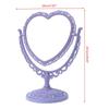 2Sides Heart-shaped Makeup Mirror Rotatable Stand Table Compact Mirror Dresser Drop