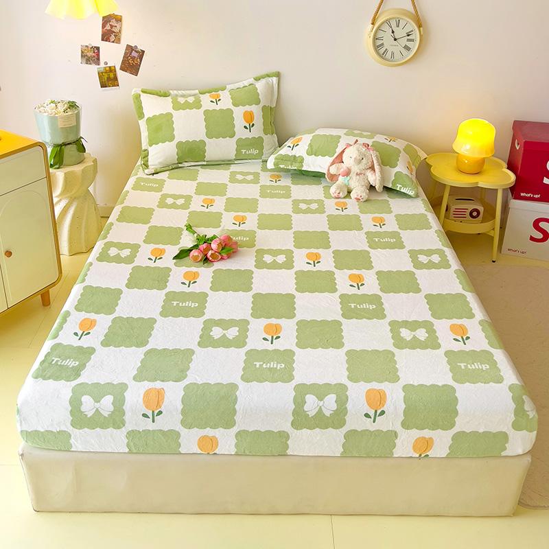 Простыня в мультяшном стиле, бархатное покрывало 120x200, зимняя простыня на резинке, приятная для кожи, простыни из постельного белья, драпа де литр (Нет наволочки)