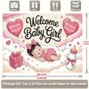 2D flat design 1-piece baby welcoming banner - suitable for baby welcoming parties weddings and birthday celebrations