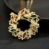 High-End Luxury Color Zircon Ring Bauhinia Corsage Atmospheric Brooch Suit Accessories