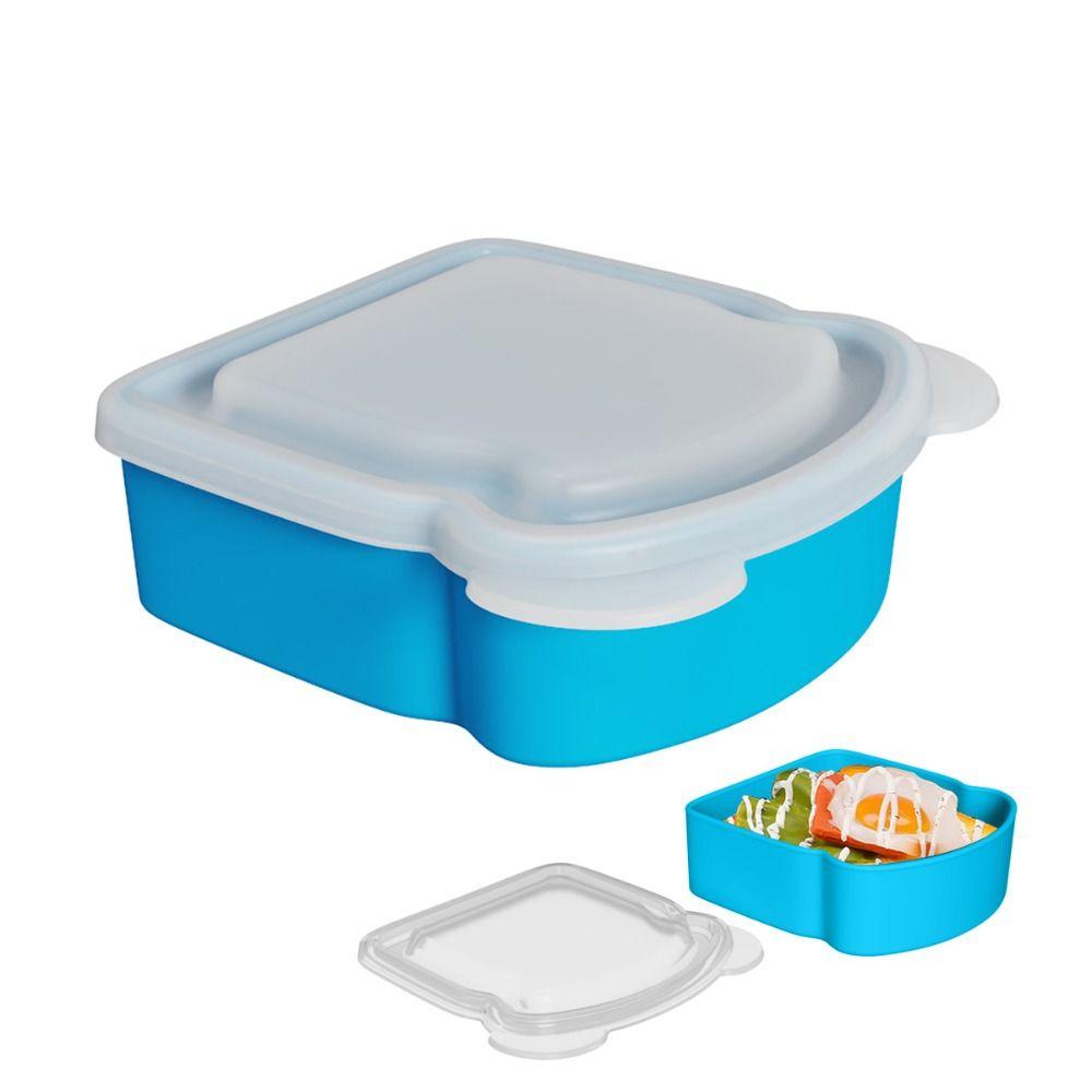 Airtight Portable Lunch Box Toast Shaped Prep Keeper BPA Free Food Container  For Travel