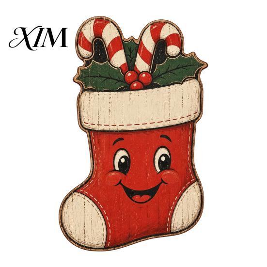 Christmas Theme Room Decor Wooden Table Decorations, Santa Claus Snowman Reindeer Desktop Ornaments, Festive Home Office Accents Distressed