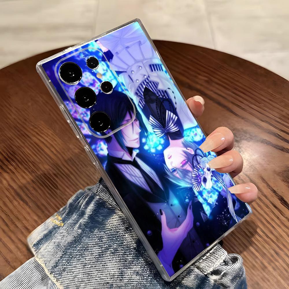 Японский аниме Черный дворецкий Чехол для телефона Samsung S26 S25 S24 Ultra S23 Fe S22 S20 S21 Plus Plus 5G Fe Прозрачный чехол