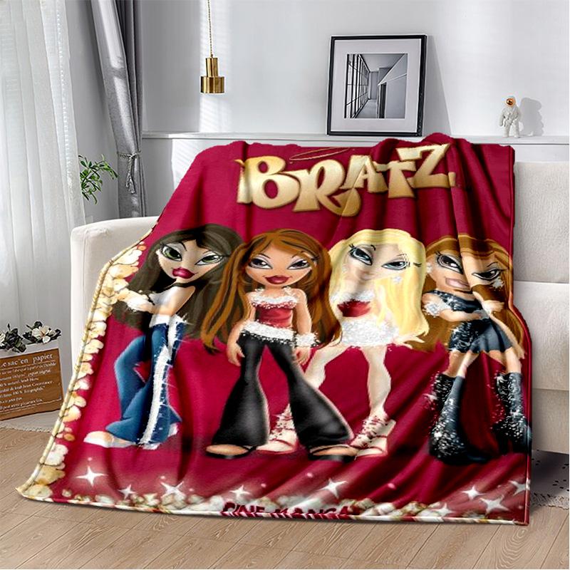 Одеяло для девочек с 3D принтом Bratz, мягкое фланелевое одеяло для дома, спальни, кровати, дивана, пикника, офиса, походного чехла, детский подарок