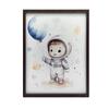 Journey Through the Stars With a Balloon In Hand Journey Through the Stars With a Balloon In Hand, 30X40 Cm, Light Oak Wooden Frame, Matte Paper 230 Gsm